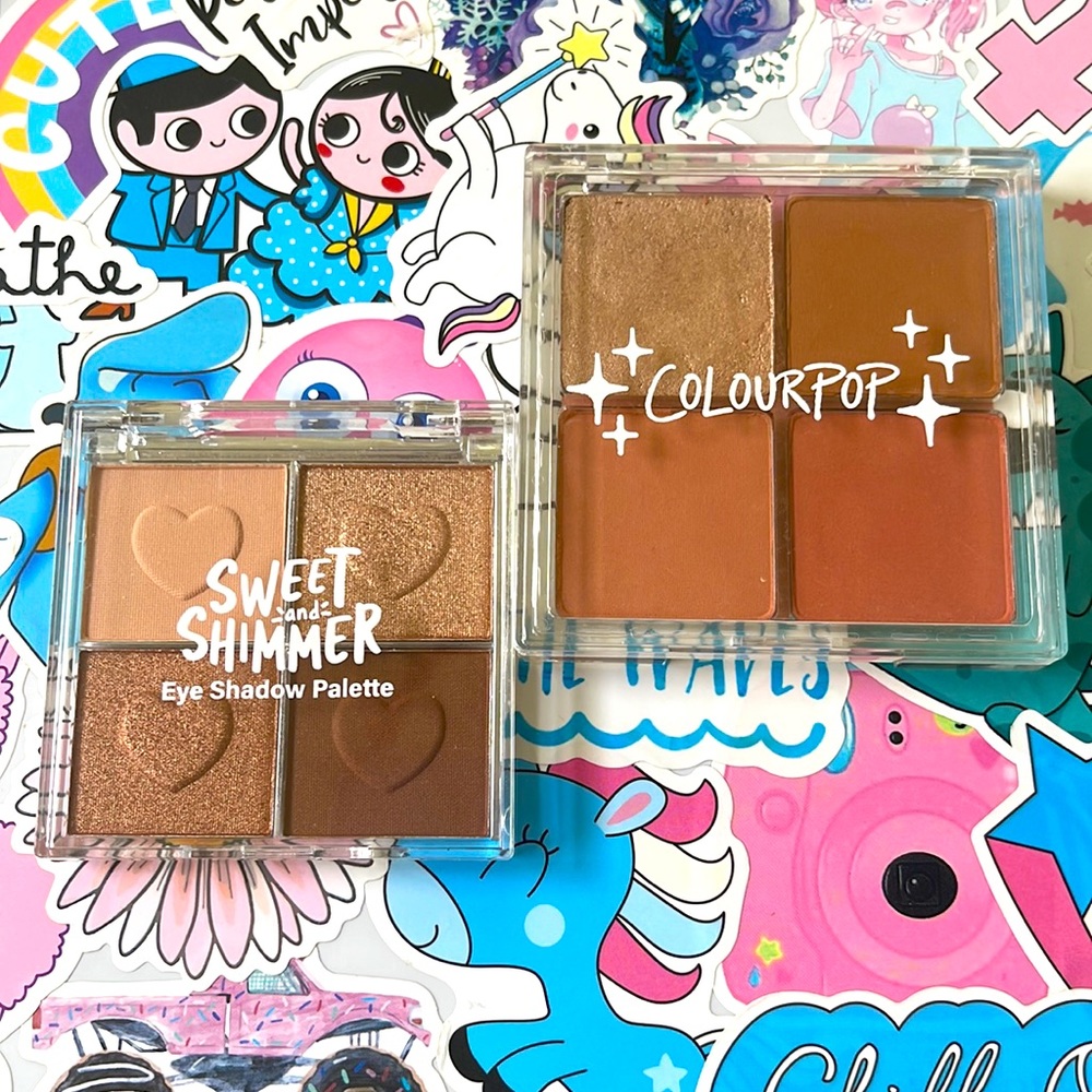 Colourpop Born to Blush & Sweet and Shimmer Eye Shadow Palette Bundle